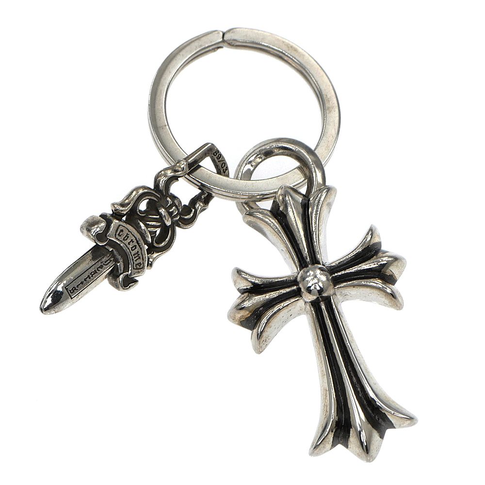 名東】クロムハーツ キーリング スモールCHクロス ダガー SV925