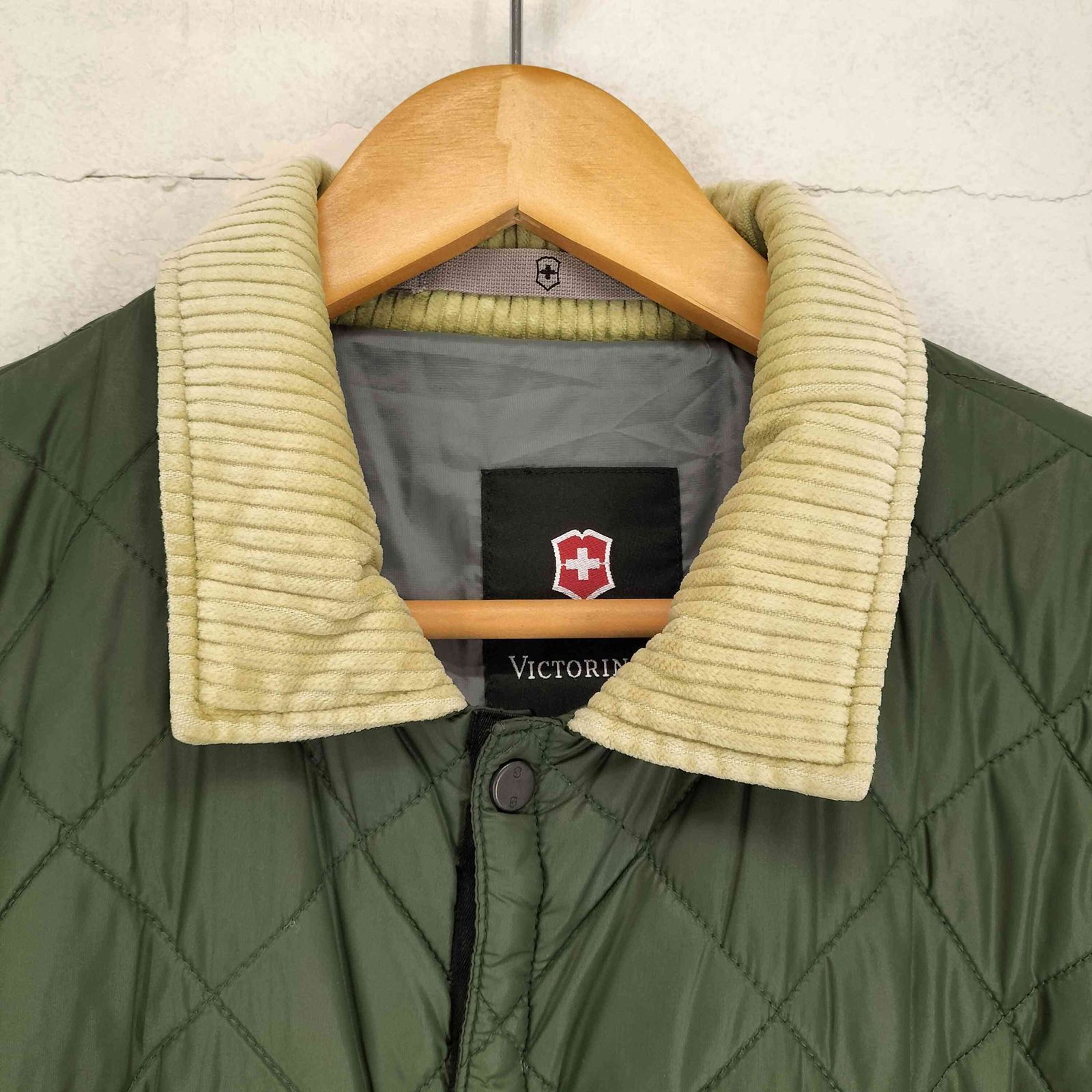 美品✨VICTORINOX ブルゾン ジャケット キルティング 裏起毛Mネイビー キルティングコート ショート 重ね着 デニム 切替 立ち襟