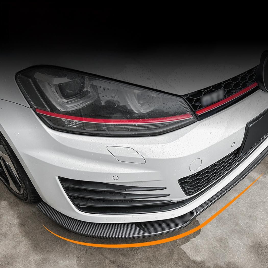 適用フォルクスワーゲン ゴルフ7 GTI R R-Line 13-16 カーボン調 フロントリップ スポイラー エアロ パーツ 外装 ドレスアップ