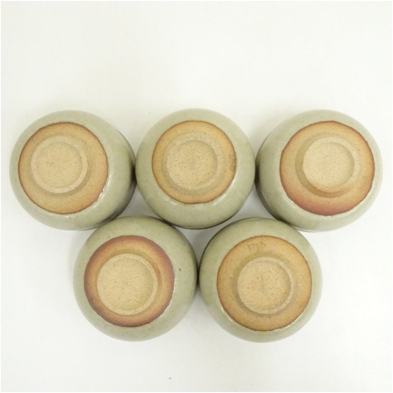 赤膚焼 古瀬尭三造 奈良絵汲出茶碗5客（共箱） 茶道 抹茶 おしゃれ