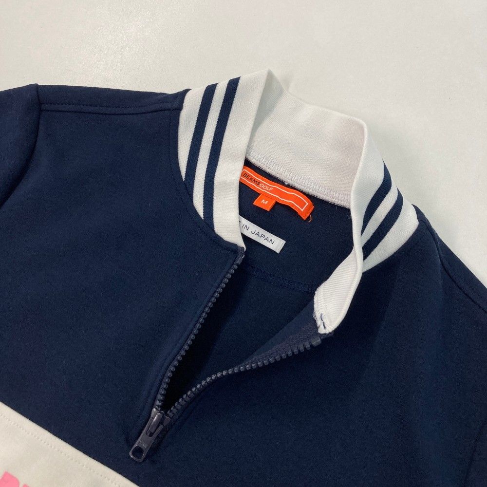 サイズ：M BEAMS GOLF ビームスゴルフ  ハーフジップ半袖Tシャツ  ネイビー系 [240101441937] ゴルフウェア レディース ストスト BEAMS GOLF ビームスゴルフ ハーフジップ半袖Tシャツ ネイビー系