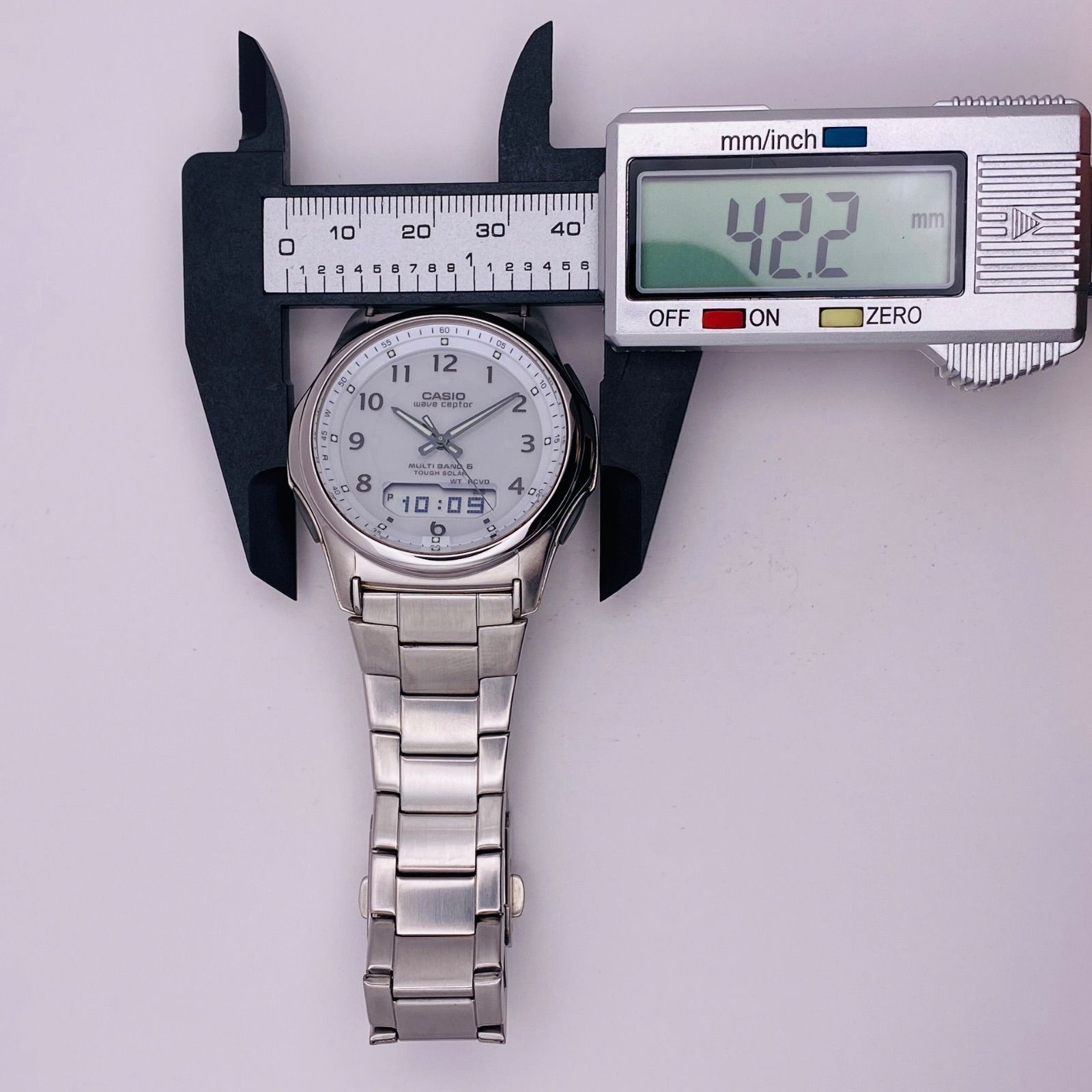 T165）良品 稼動品 CASIO カシオ 電波ソーラー Wave Ceptor ウェーブ 
