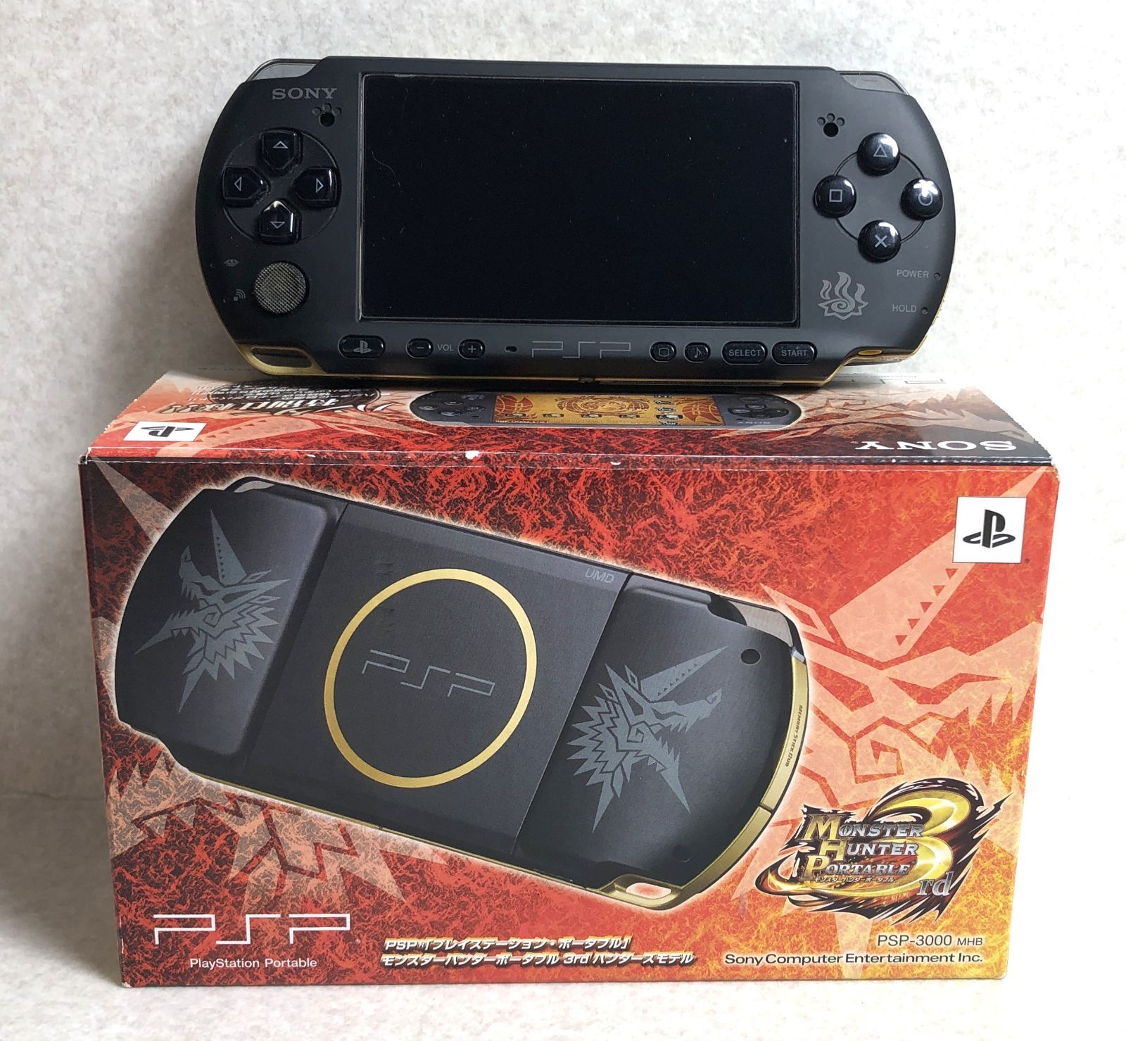 DH954 ジャンク PSP-3000 モンスターハンター ポータブル 3rd ハンターズモデル 本体 SONY