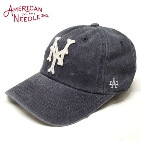 【アメリカンニードル×ステューシー】総柄 サイン 刺繍ロゴ キャップ 紺×黒 STUSSY - 【アメリカンニードル×ステューシー】総柄 サイン 刺繍