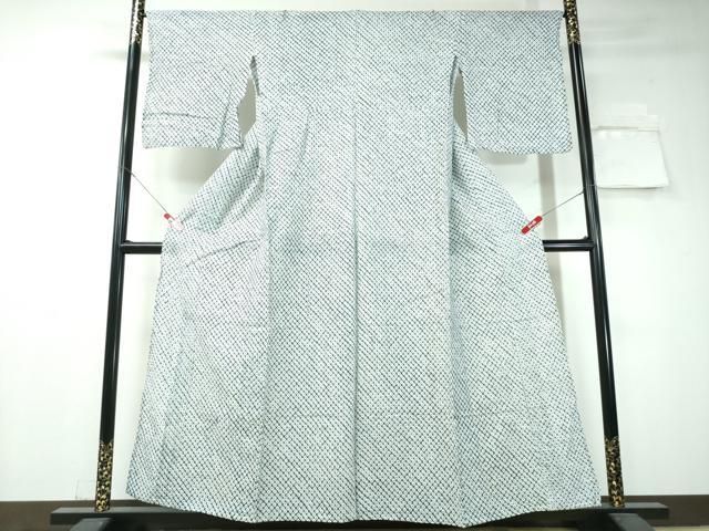 平和屋着物∴夏物　浴衣　有松鳴海絞り　蜘蛛絞り　菱文　綿　逸品　CAAW1074ng 平和屋着物∴夏物 浴衣 有松鳴海絞り 蜘蛛絞り 菱文 綿 逸品 CAAW1074ng