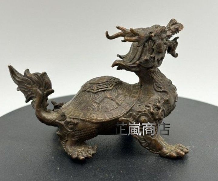 麒麟 茶寵 茶玩 茶道 置件 銅虫 鎮紙 文鎮 装飾品 工芸品 銅茶寵 中国 龍頭亀晁覇下 銅製 神獣置物 茶道 茶台 茶寵 置物