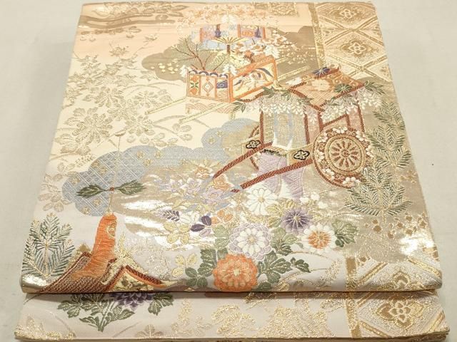 平和屋着物○青々庵 六通柄袋帯 唐織 葡萄 金糸 正絹 逸品 CAAR7756hy