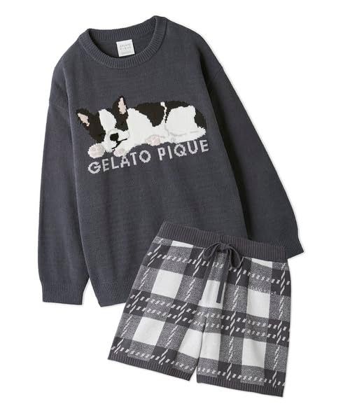 [ジェラート ピケ] 販路限定 エアモコ SLEEPING DOG JQDプルオーバー＆チェックショートパンツSET PWNT245364 レディース NVY [ネイビー] [Free Size]