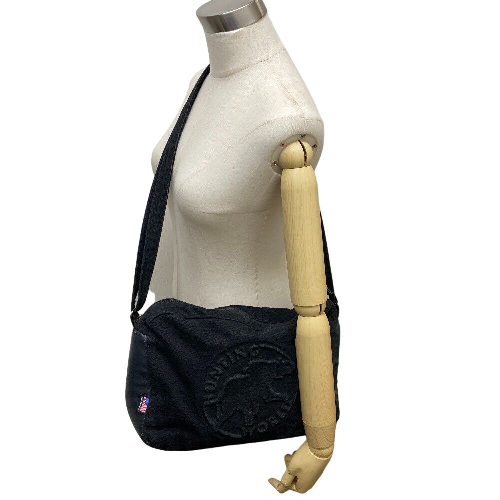 ハンティングワールド ショルダーバッグ 正規品 デニム地 HUNTING WORLD/ハンティングワールド ロゴ コットンデニム ショルダー