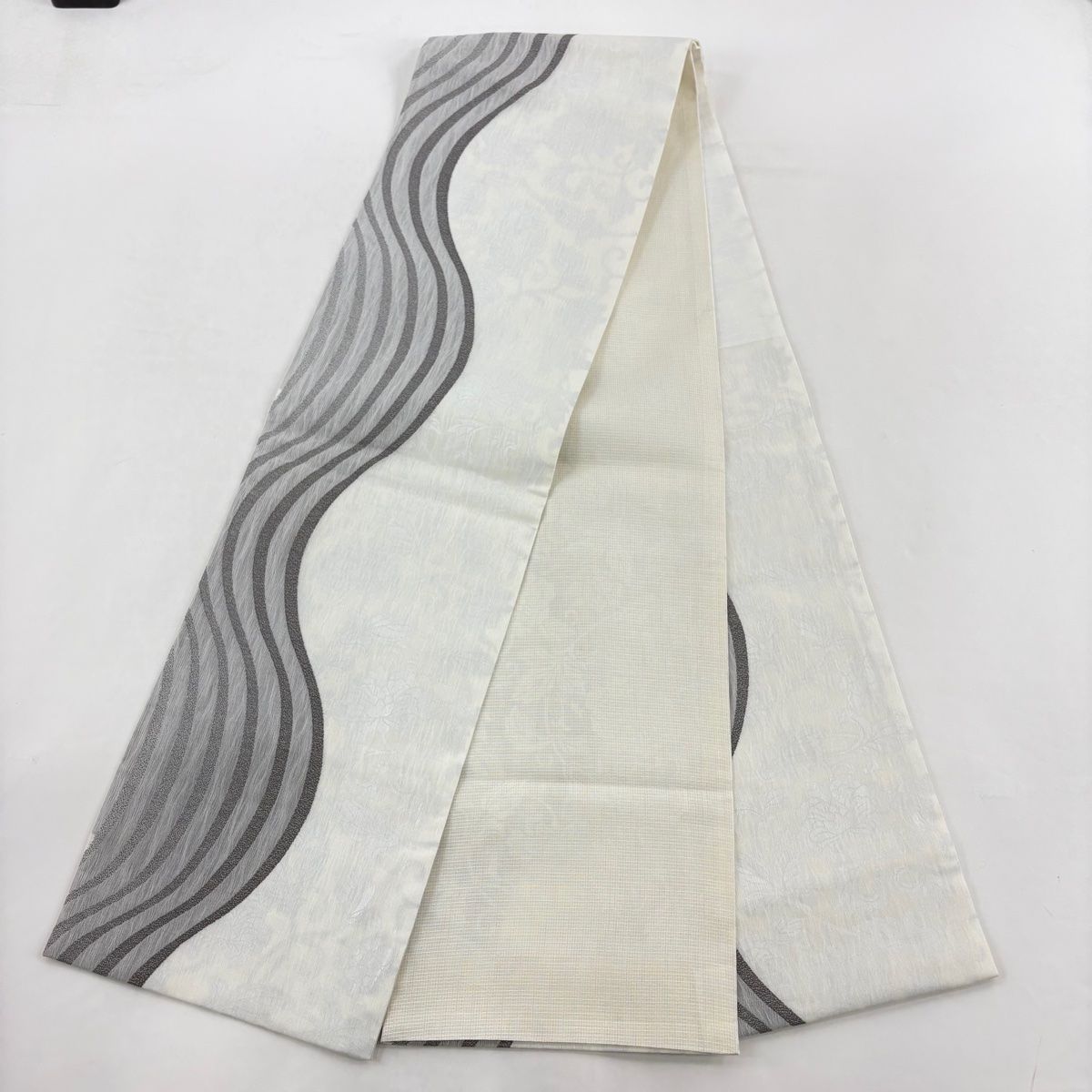 美品◆単衣◆丹後ちりめん◆縞模様◆ロング◆裄長◆ガード加工◆裄66丈161 美品◇単衣◇丹後ちりめん◇縞模様◇ロング◇裄長