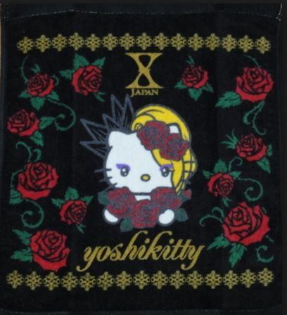 X JAPAN YOSHIKI yoshikitty ヨシキティ グッズ タオル ハンドタオル ローズ