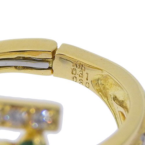 D0.31/G0.30 ガーネット ダイアモンド フラワー リング K18 イエロー  