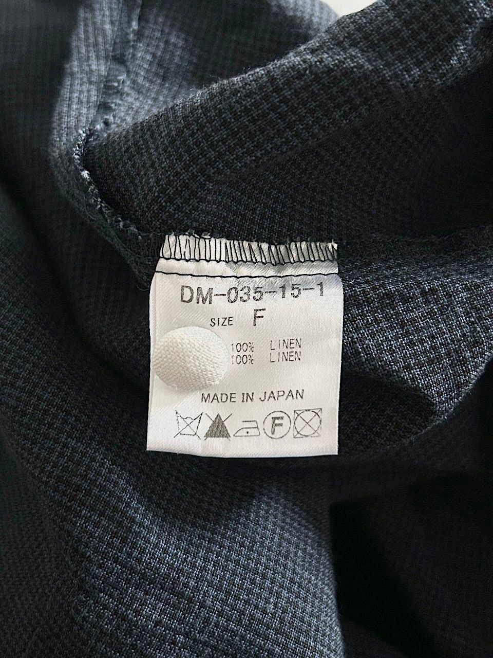 【美品】DOUBLE MAISON　千鳥柄　裾切替え　リネンワンピース　サイズF 美品】DOUBLE MAISON 千鳥柄 裾切替え リネンワンピース サイズF