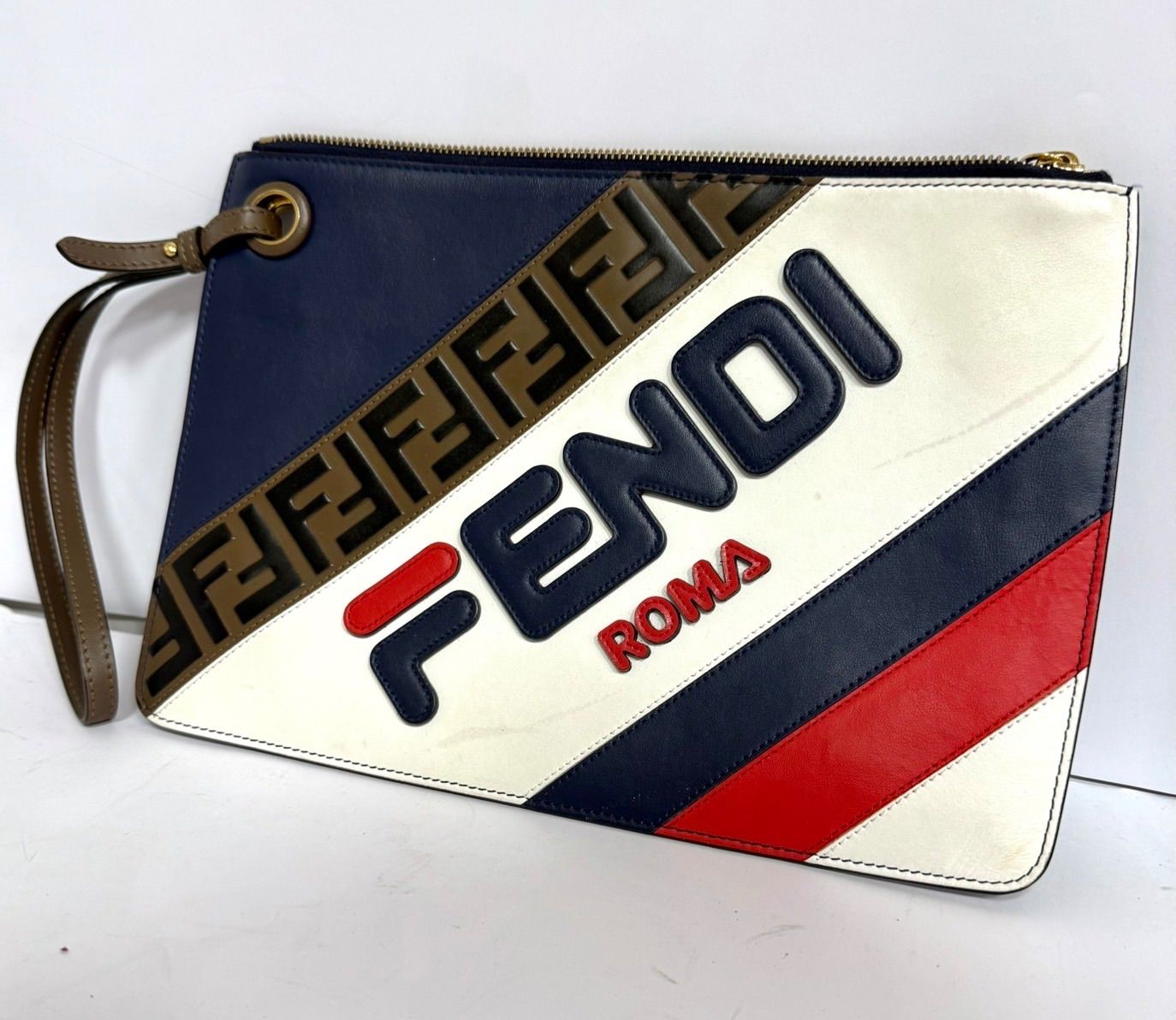 USED】FENDI フェンディ FILA コラボ クラッチバッグ