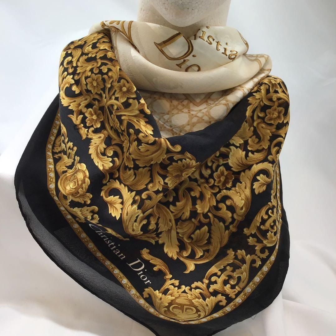 クリスチャンディオール Christian Dior シルクスカーフ ビンテージ