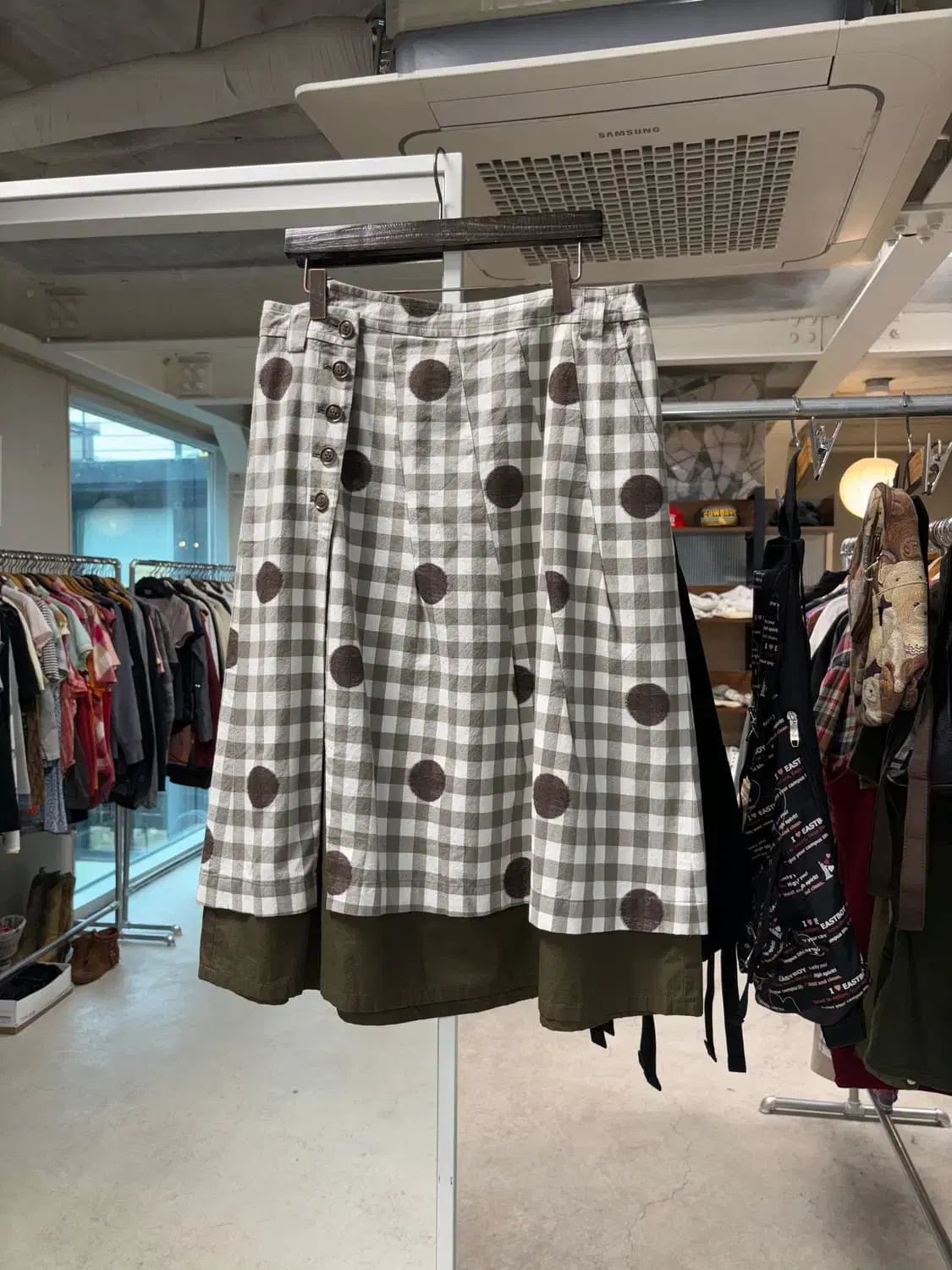 I ＋ mu ドット チェック スカート