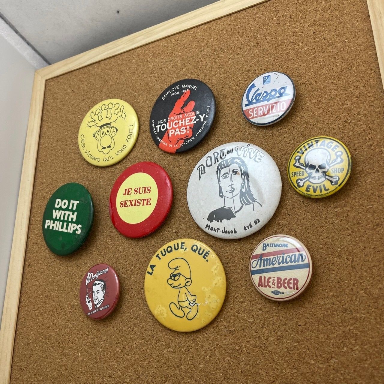 70s 80s vintage 古着 缶バッチ 缶バッジ メッセージ 酒 Make Sure It's SI Before You Buy! Pinback メッセージ