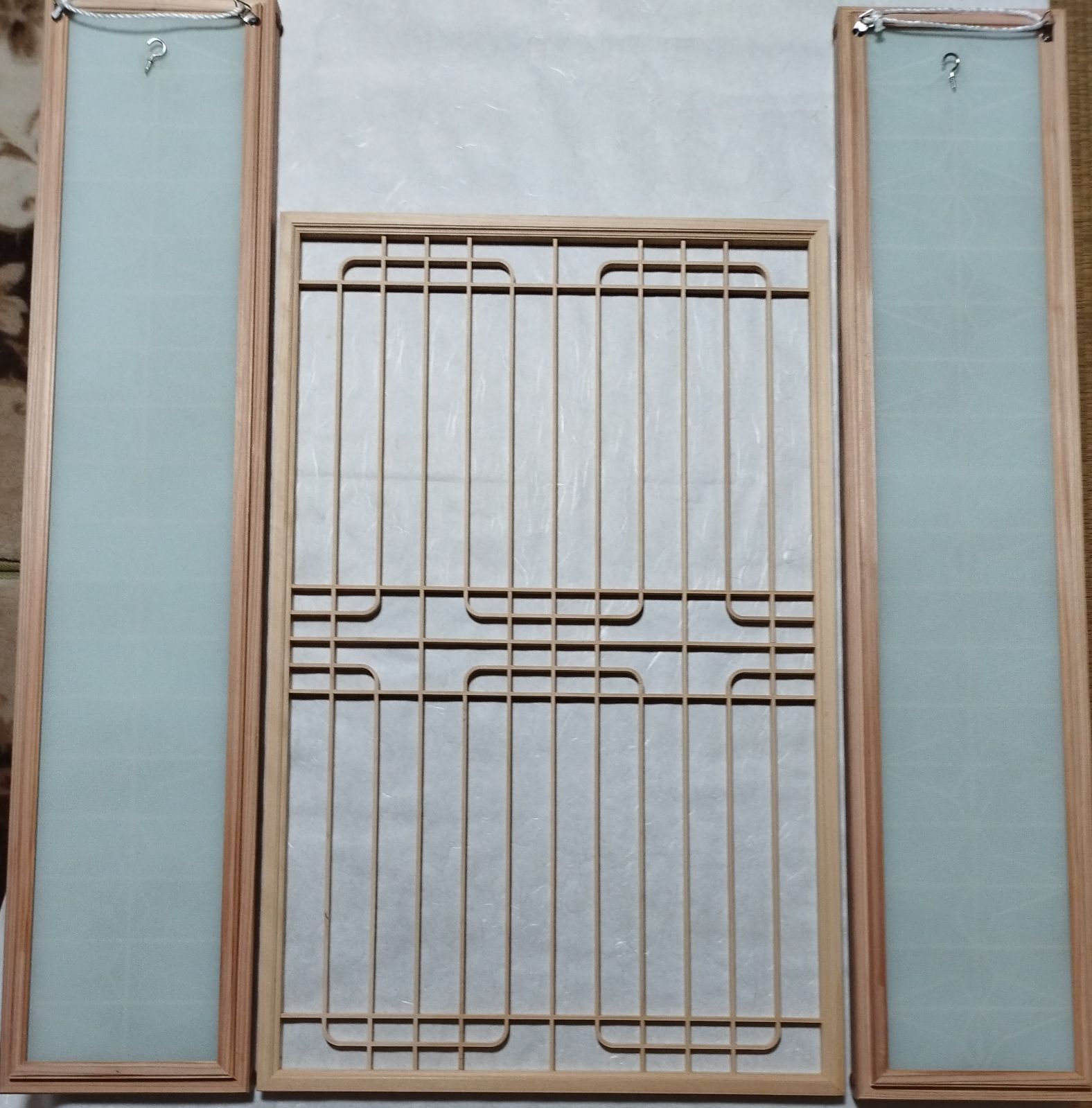 207 麻の葉組子アクリル板入り3枚一組