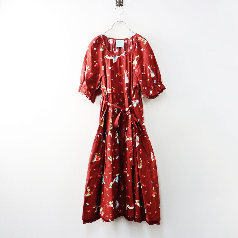 人気 2025AW ピンクハウス PINK HOUSE ピーターラビット柄 ワンピース ｜レッド トップス ドレス コラボ ティアード 2400014646221