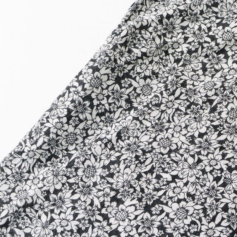 2022SS ネストローブ nest Robe ヘンプBLACK FLOWERプリントブラウス F 