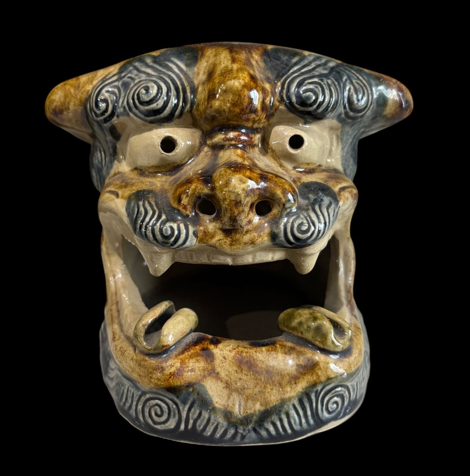 沖縄 やちむん 獅子頭 シーサー 獅子 置物 美術品 縁起物