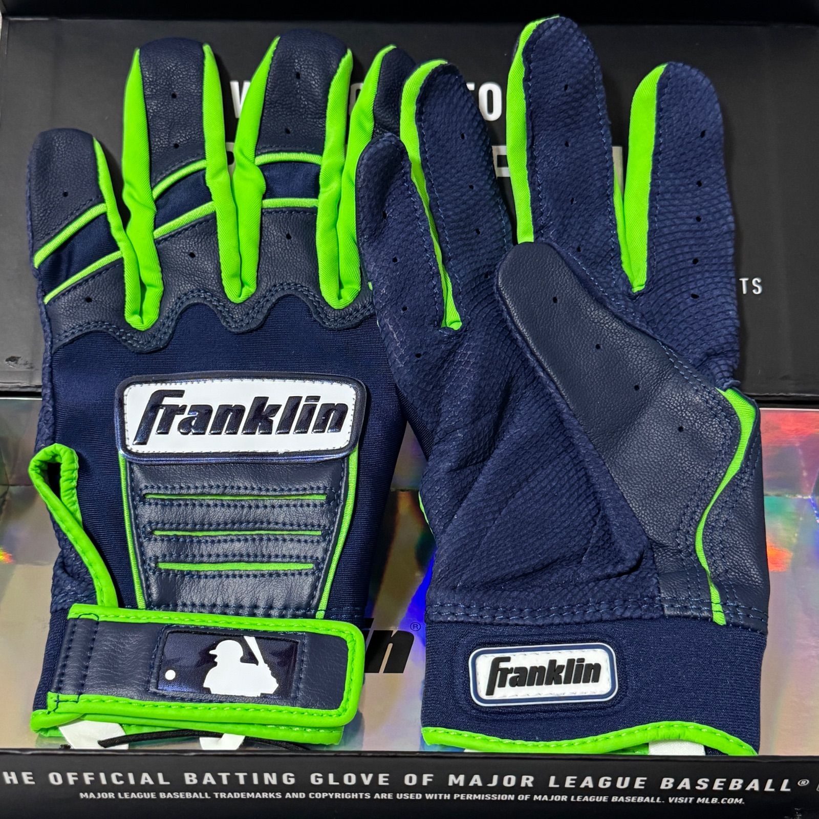 Franklin CFX Pro ネイビー ネオングリーン Mサイズ バッテ