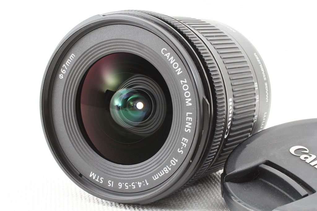 Canon 購入 広角レンズEFS 10-18mm f/4.5-5.6 IS STM高価付属品付き 美