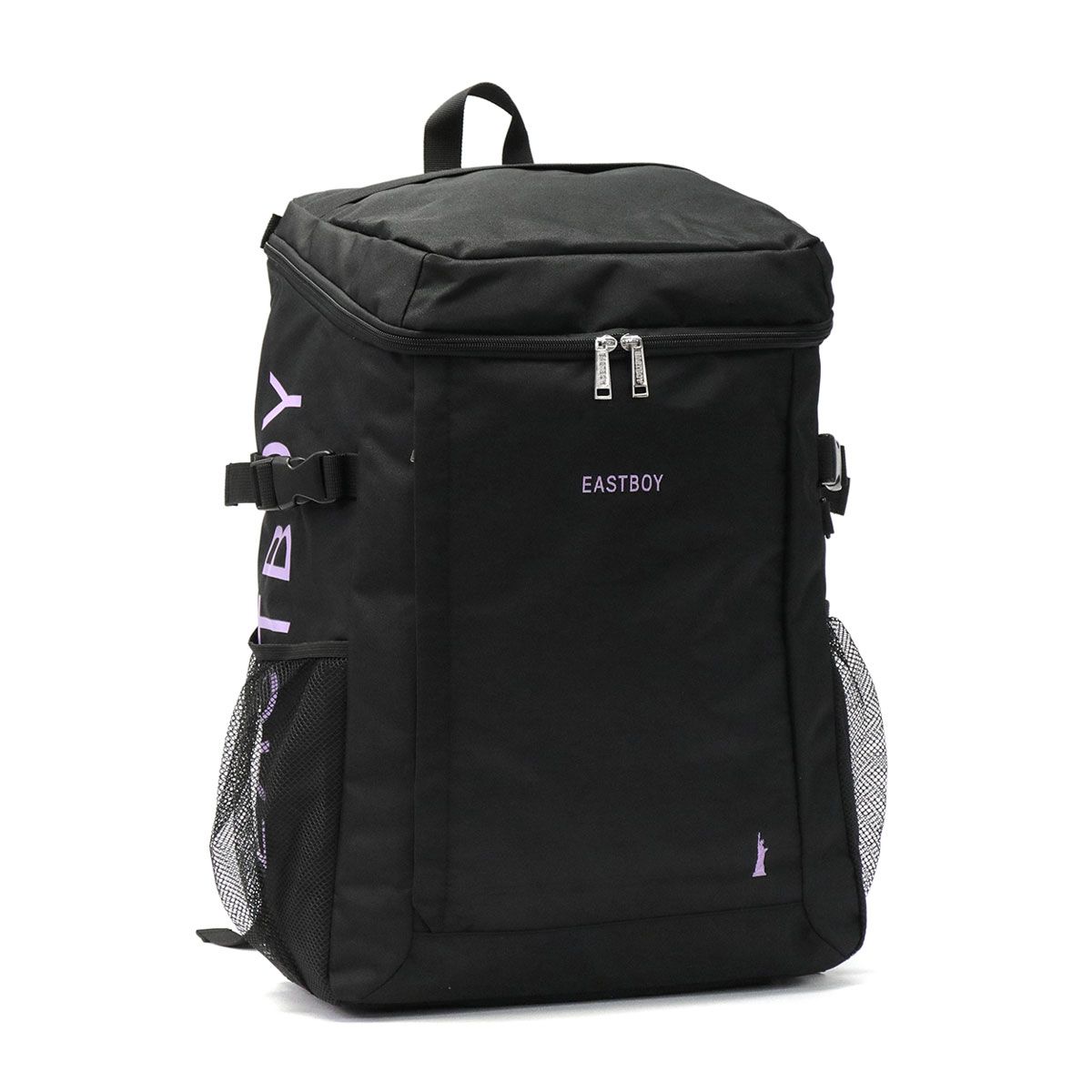 イーストボーイ リュック EASTBOY スプラウト バックパック デイパック リュックサック 大きめ A4 B4 A3 30L ノートPC レディース EBA56 クロxパープル(74)