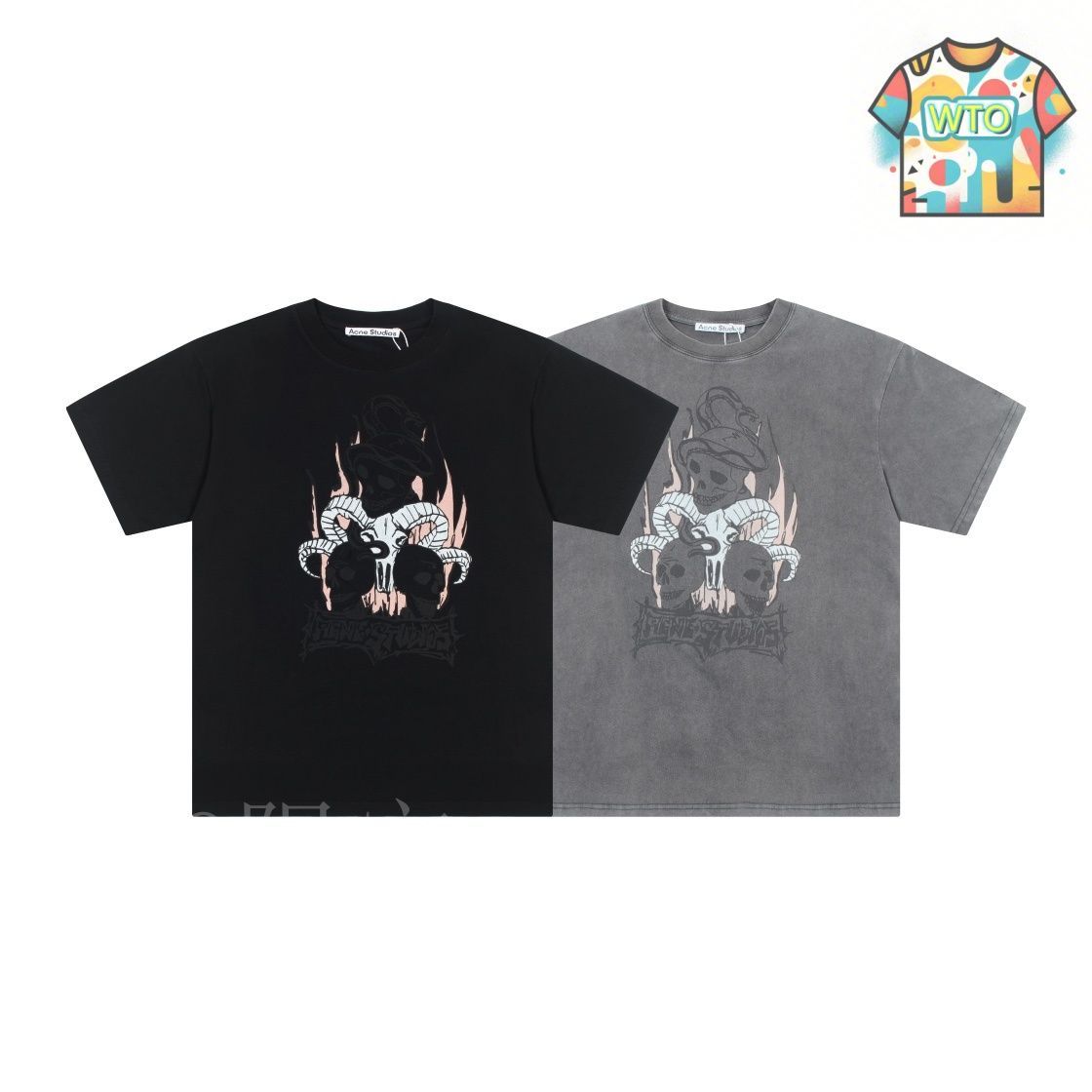 【Acne Studio】ロゴプリント Tシャツ 関税・送料込み Acne Studios Rubber Patch Tee 'Faded Black'