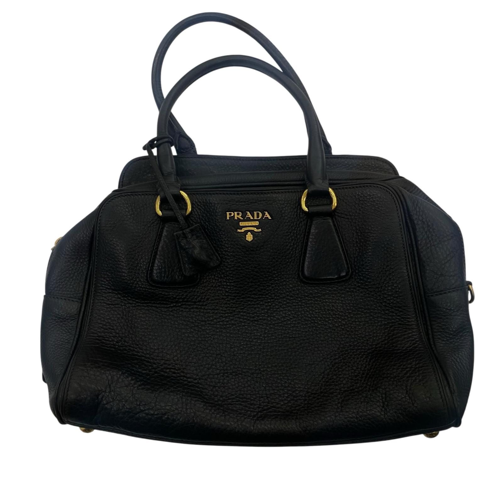 186005 訳アリ品 PRADA レザーハンドバッグ BL0804 ブラック