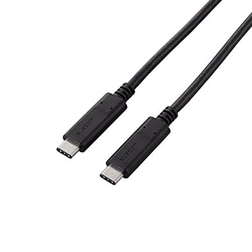 エレコム USB2.0ケーブル C-Cタイプ PD対応 USB規格認証品 5A出力 0.5m ブラック U2C-CC5P05NBK （1点）