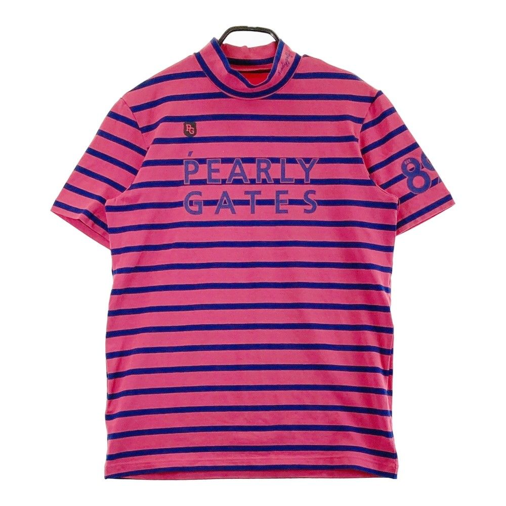 サイズ：6 PGG PEARLY GATES パーリーゲイツ 2023年モデル ハイネック 半袖Tシャツ 総柄 グレー系 [240101491344] ゴルフウェア メンズ ストスト PGG PEARLY GATES パーリーゲイツ 2023年モデル ハイネック 半袖