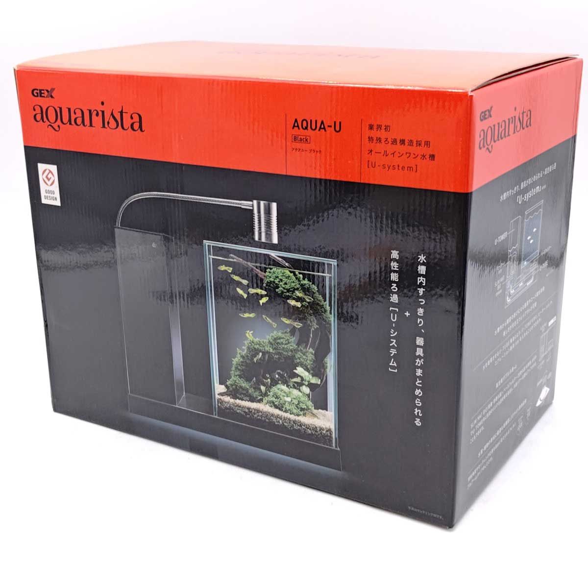 ♥ ジェックス aquarista Ga AQUA-U イオールインワン ガラス水槽 Black ブラック GEX アクアリウム