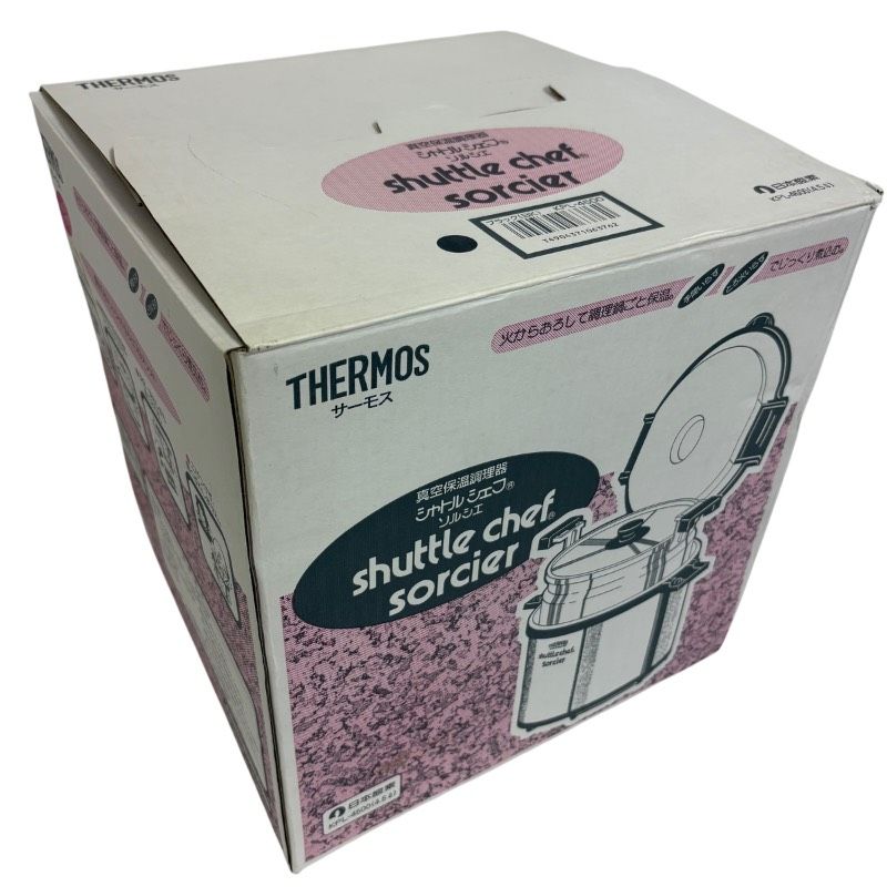み サーモス シャトルシェフ ソルシエ KPL-4500 ブラック 保温調理鍋 4.5L 箱やや傷みあり THERMOS 真空保温鍋 日本酵素 ティファール