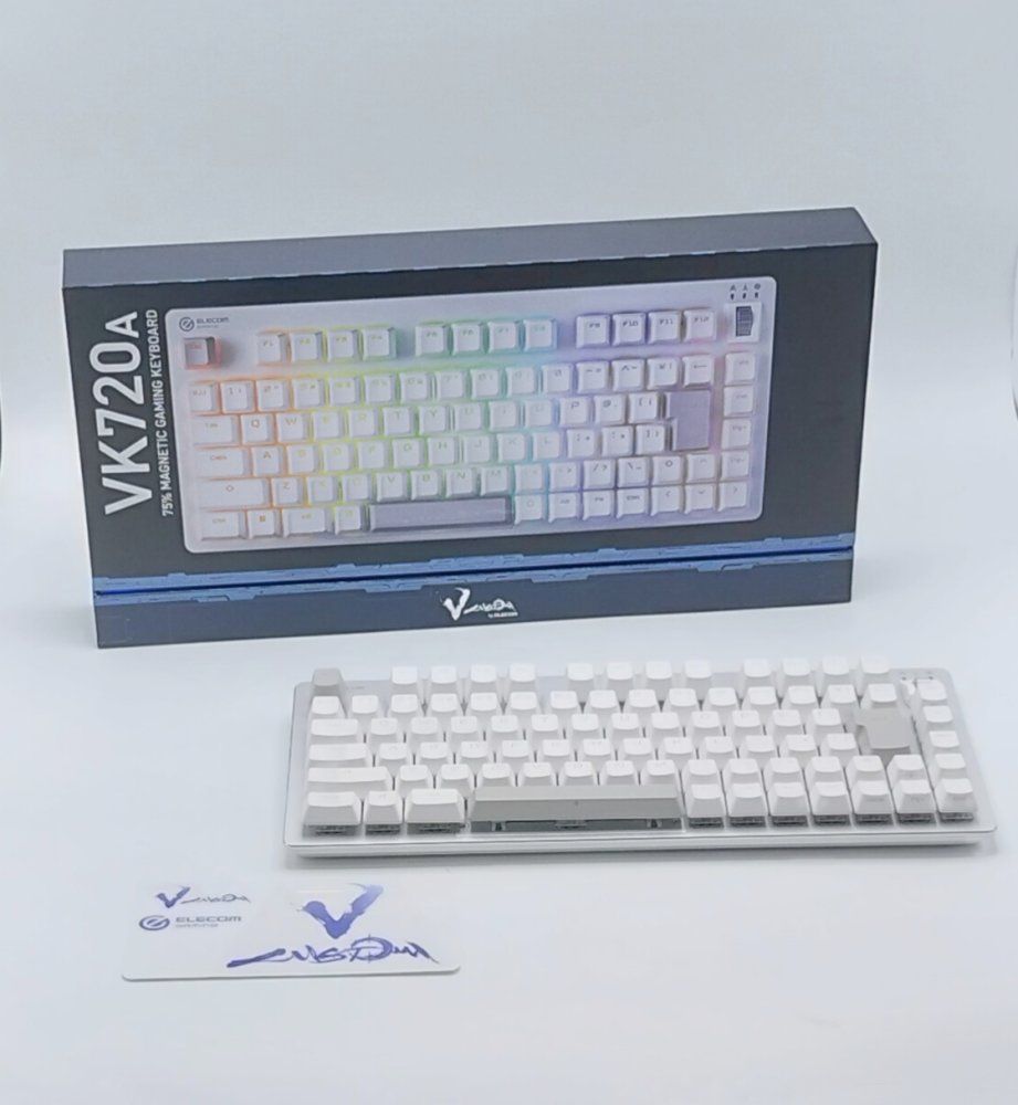 エレコム ゲーミングキーボード V custom VK720A ラピッドトリガー搭載 ホワイト TK-VK720AWH