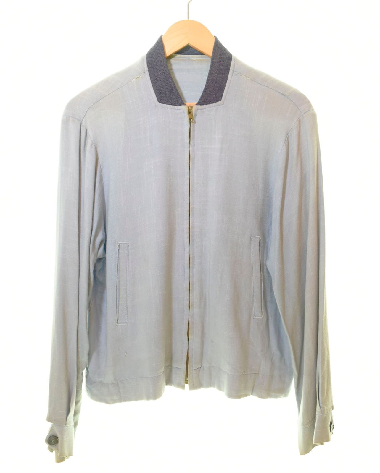 ヴィンテージ VINTAGE 50's~60's 50年代 60年代 CROWN ZIP リネンジャケット ジャケット 無地 ブルー 103MT-212