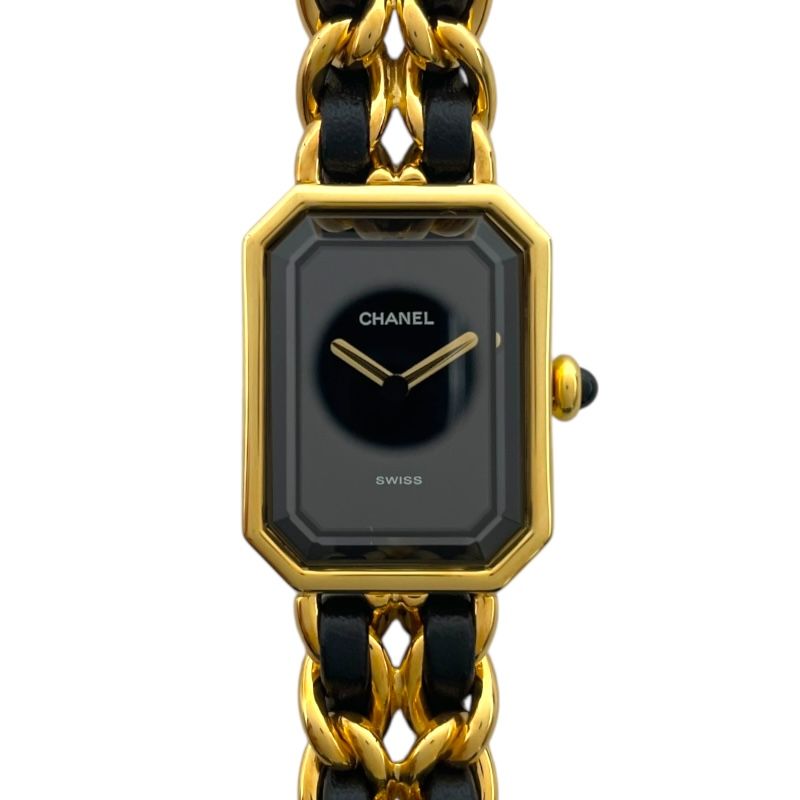 シャネル CHANEL プルミエール S H0001 ブラック GP レディース 腕時計