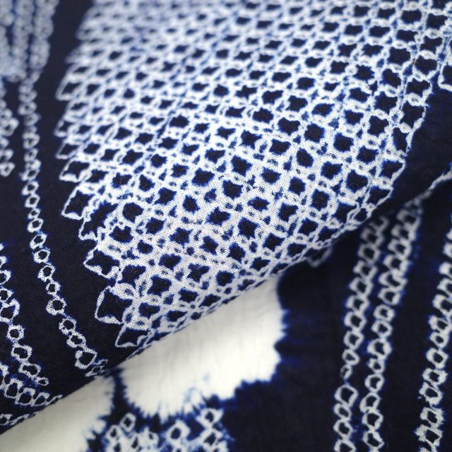 中古】 夏物 本場有松鳴海絞り 浴衣 リサイクル 有松 ゆかた 絞り 木綿  