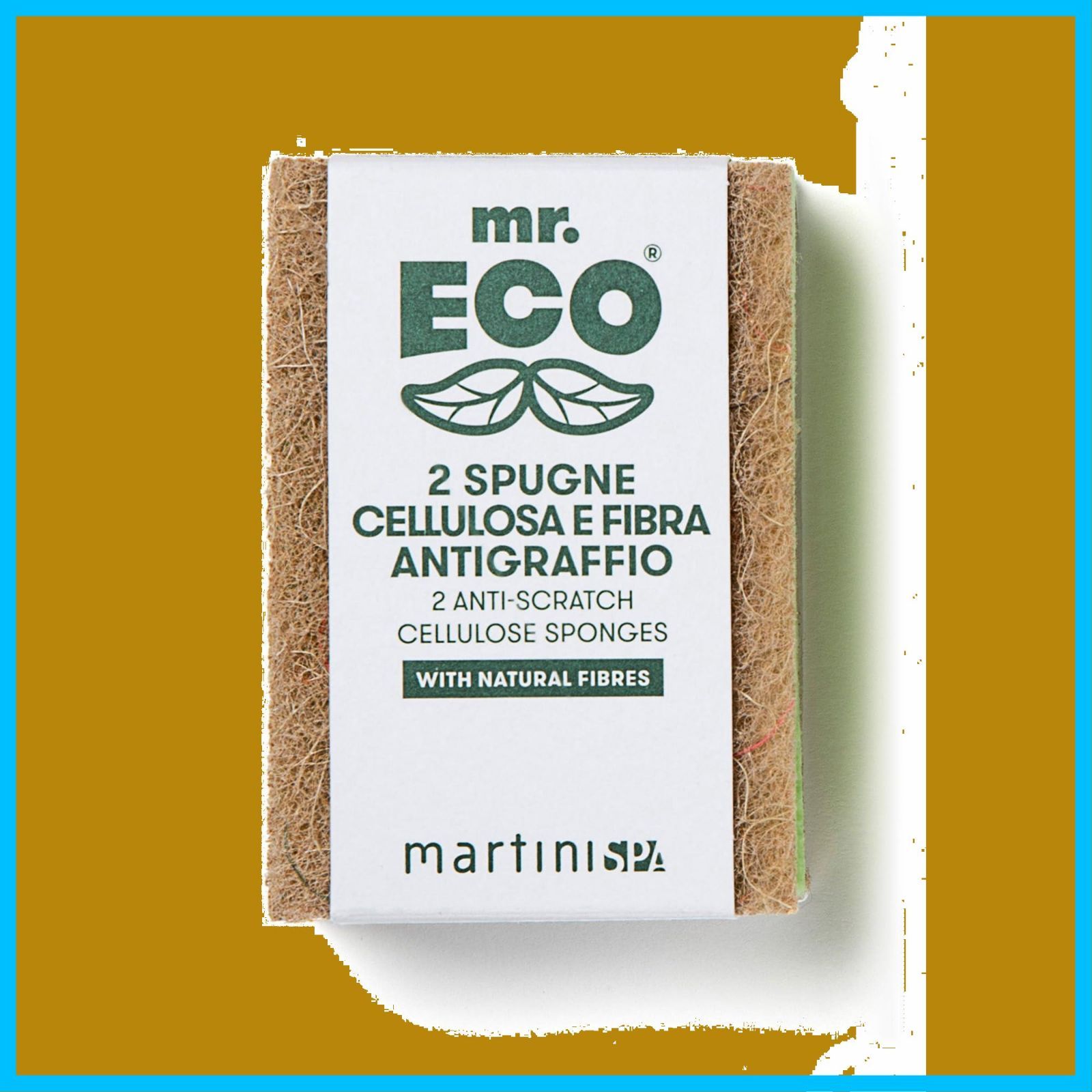 数量 mr.ECO セルロース-ファイバー キッチン スポンジ 2個セット 少ない洗剤で油汚れスッキリ