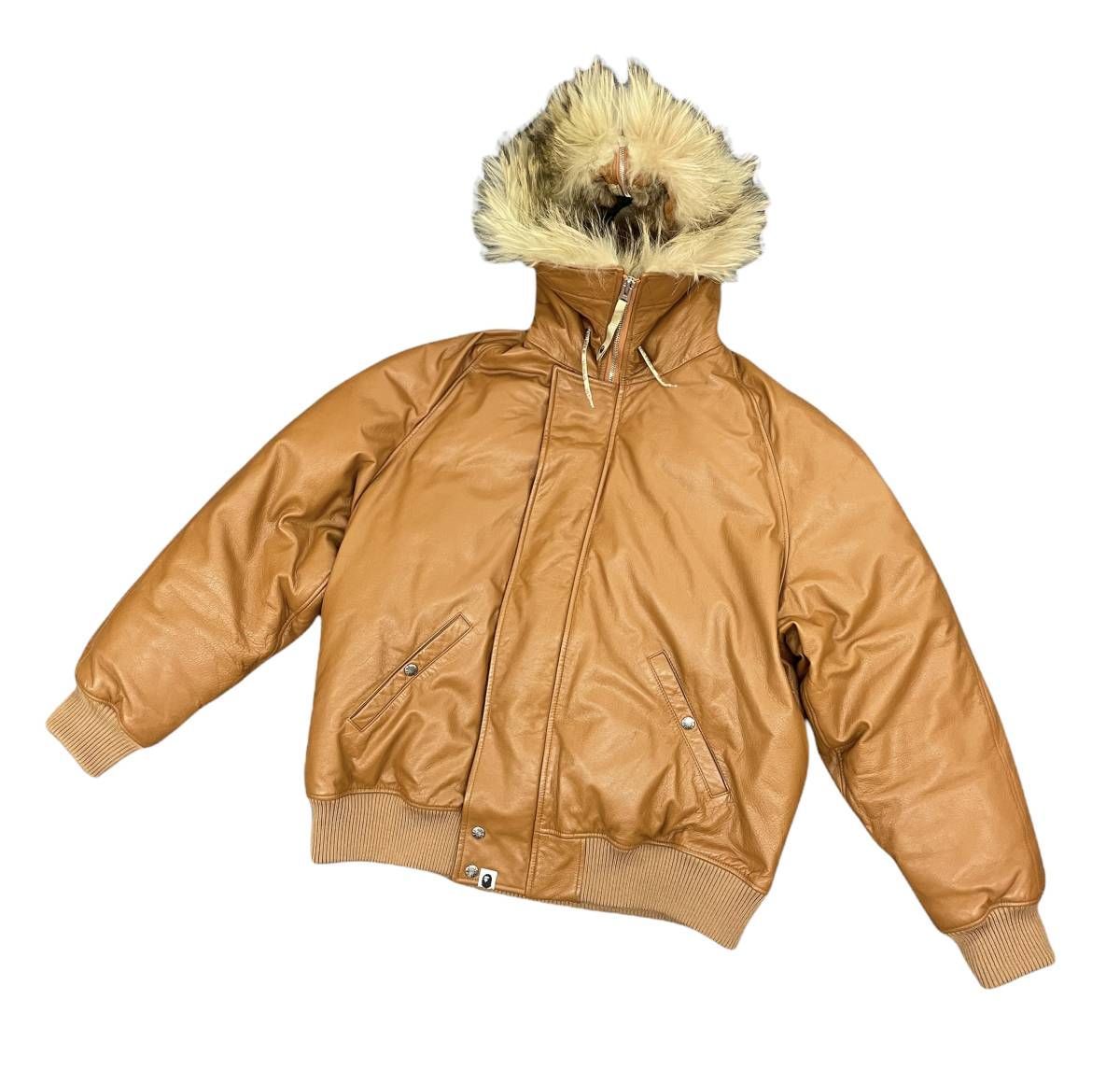 A BATHING APE ファー レザーN-2B ダウンジャケット エイプ - メルカリ