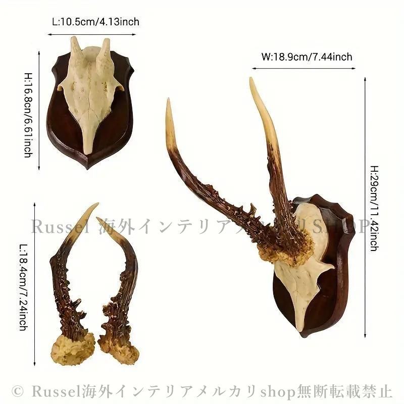 スカル　装飾　オリジナルハンドメイド　アートオブジェ　鹿骨　ヘッドスカル スカル 装飾 オリジナルハンドメイド アートオブジェ 鹿骨 ヘッド