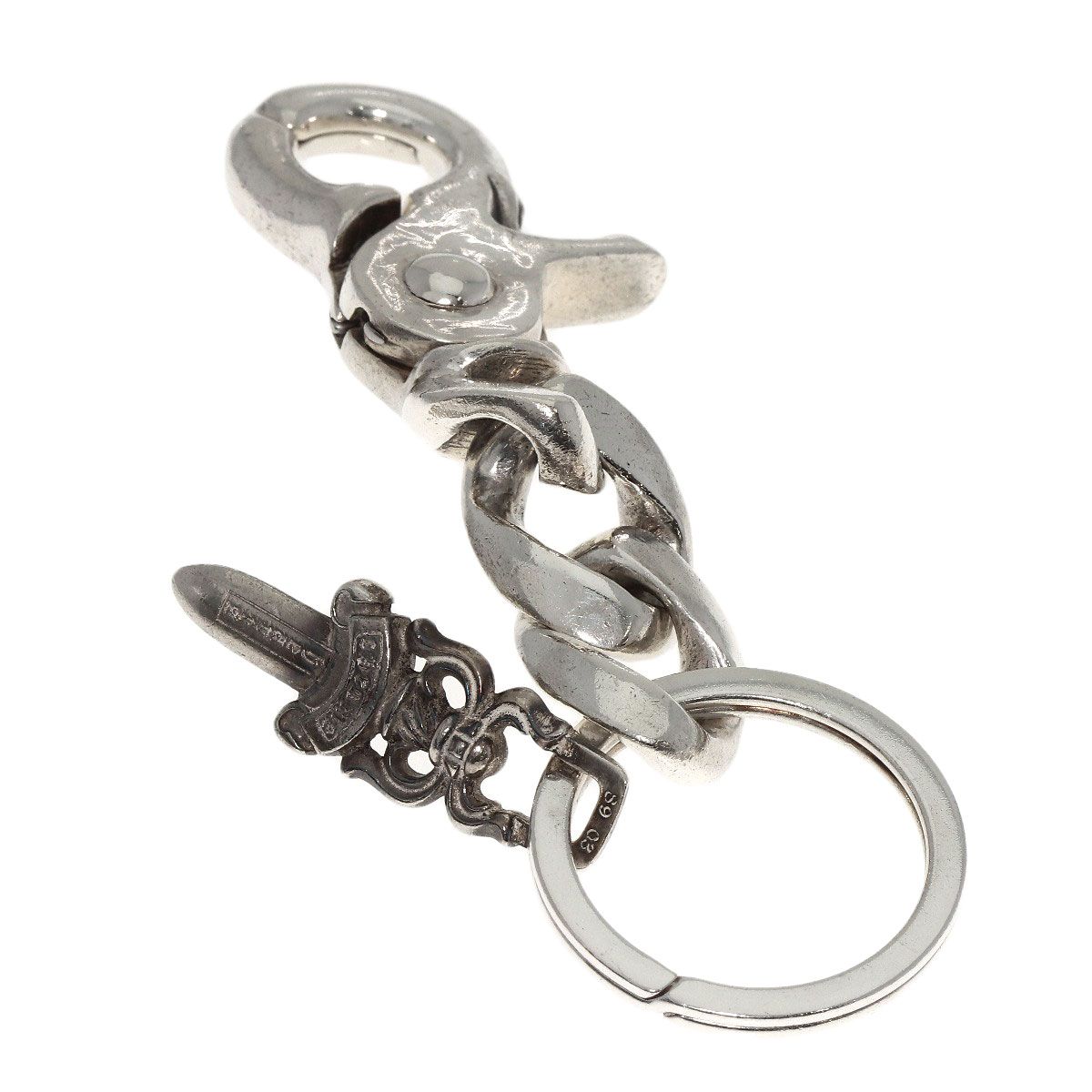 【確実正規品】クロムハーツ ショート クラシック リンク キーチェーン ダガー CHROME HEARTS ダガー キーリング ショート クラシックチェーン 2
