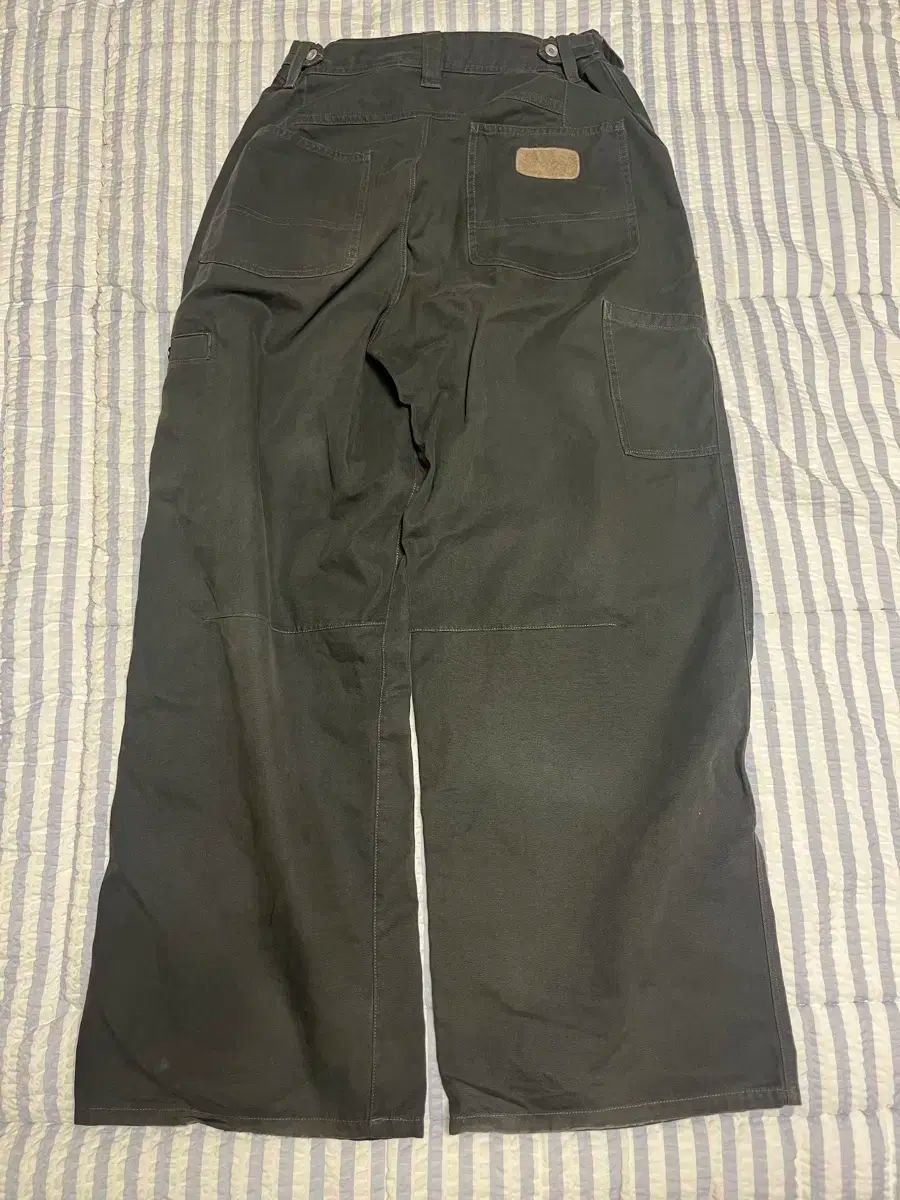 2 ポリテルー HARDウォッシュド ダブルニー パンツ インク チャコール