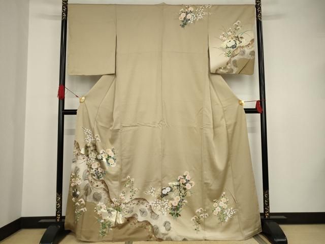 appreciate2015 新品 ますいわ屋 手描き 落訪問着 2868 美品未着用 手描き友禅 着物“飛び出す菊や梅、若松やひめしゃら”