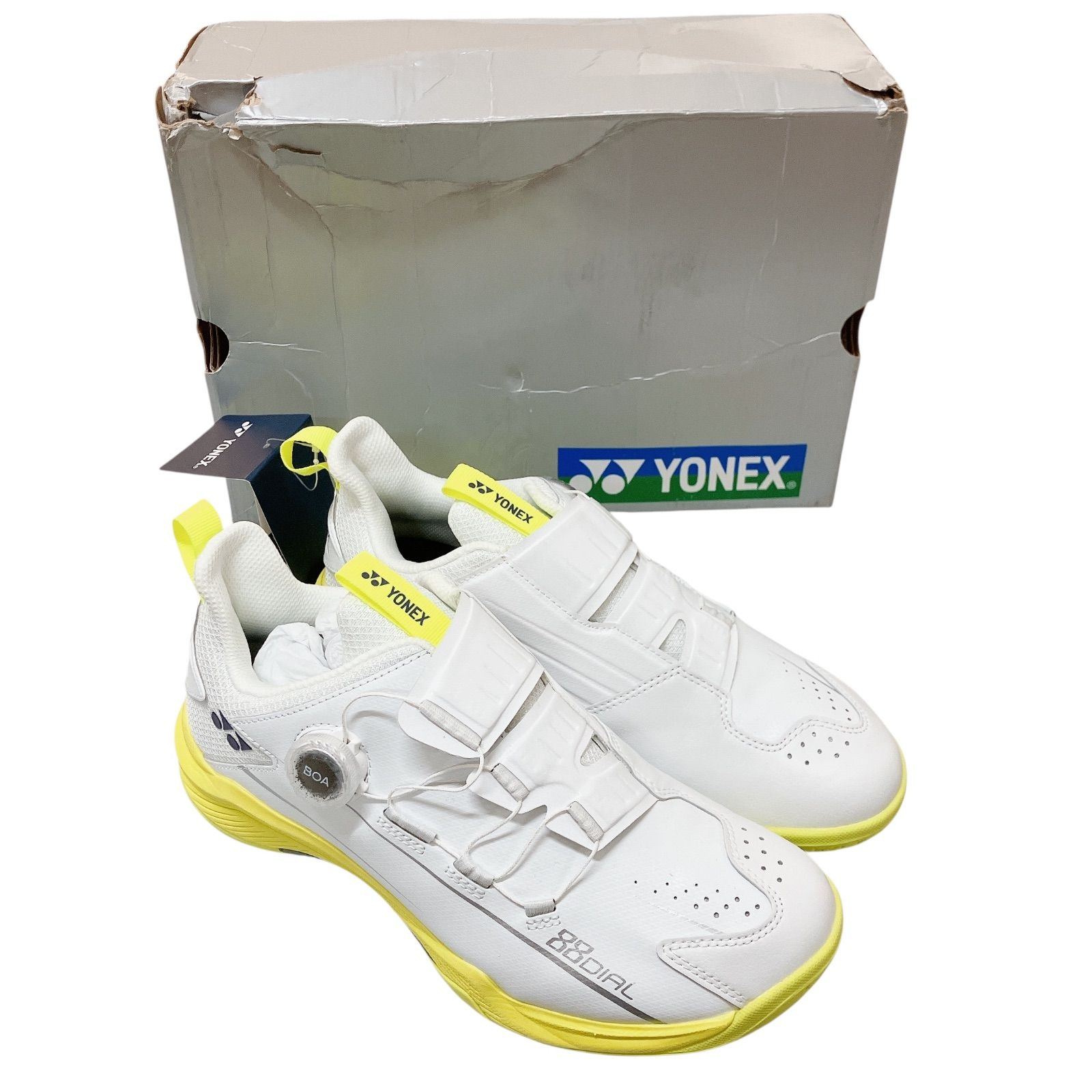 WJ23 YONEX ヨネックス バドミントンシューズ パワークッション 88ダイヤル ホワイト ライムイエロー 26.0 SHB88D2