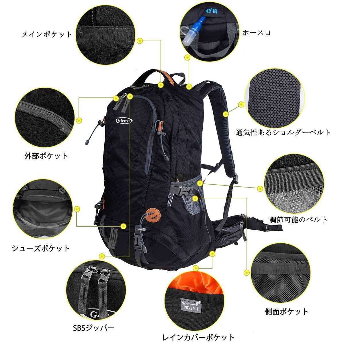 特価商品】大容量 レインカバー付き バックパック リュック メンズ