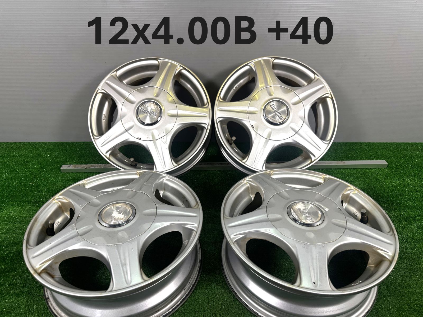 12x4.00B 40 4穴 PCD100 EURO MAX 4本 アルミホイール TA499