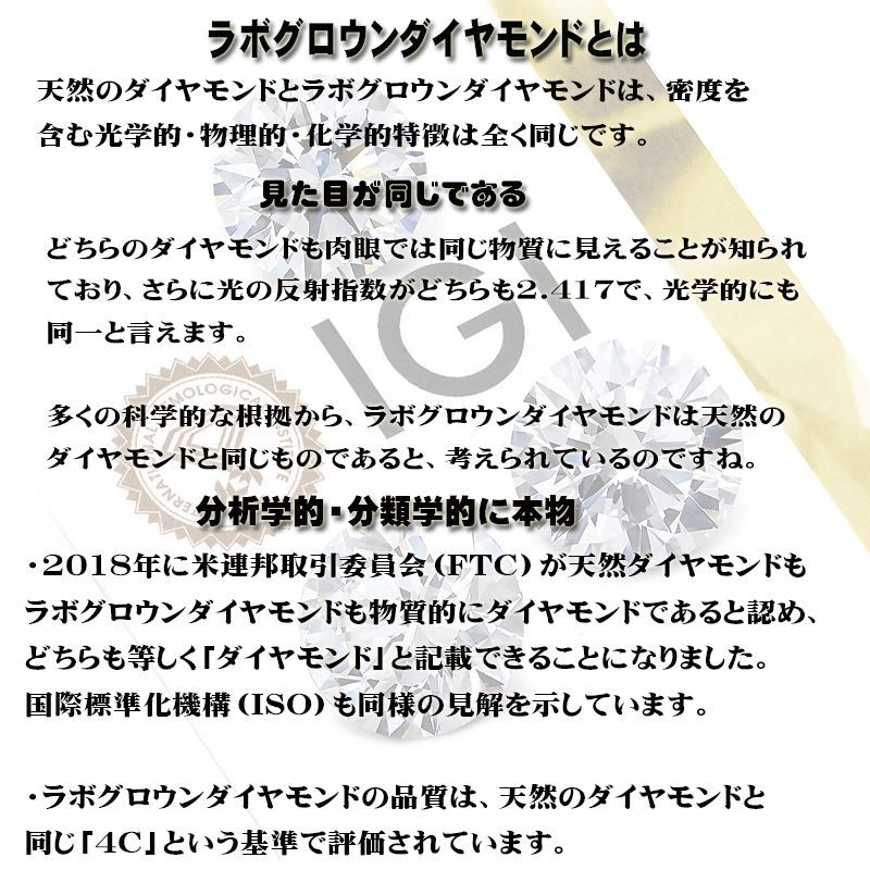 ラボグロウンダイヤモンド LAB GROWN DIAMOND 0.69ct Dカラー