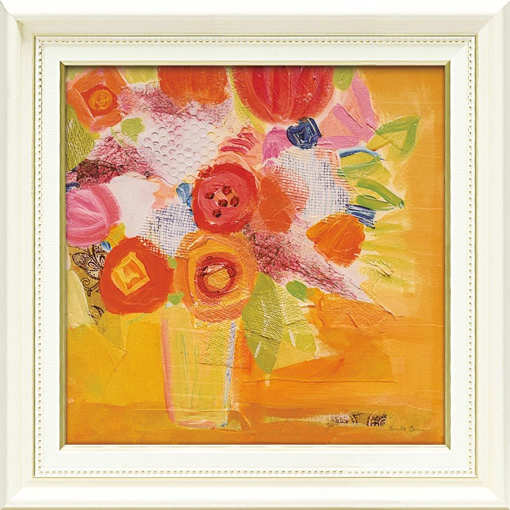 夏の花/手描き油絵/抽象画/オリジナル商品/テクスチャー装飾画/壁掛け