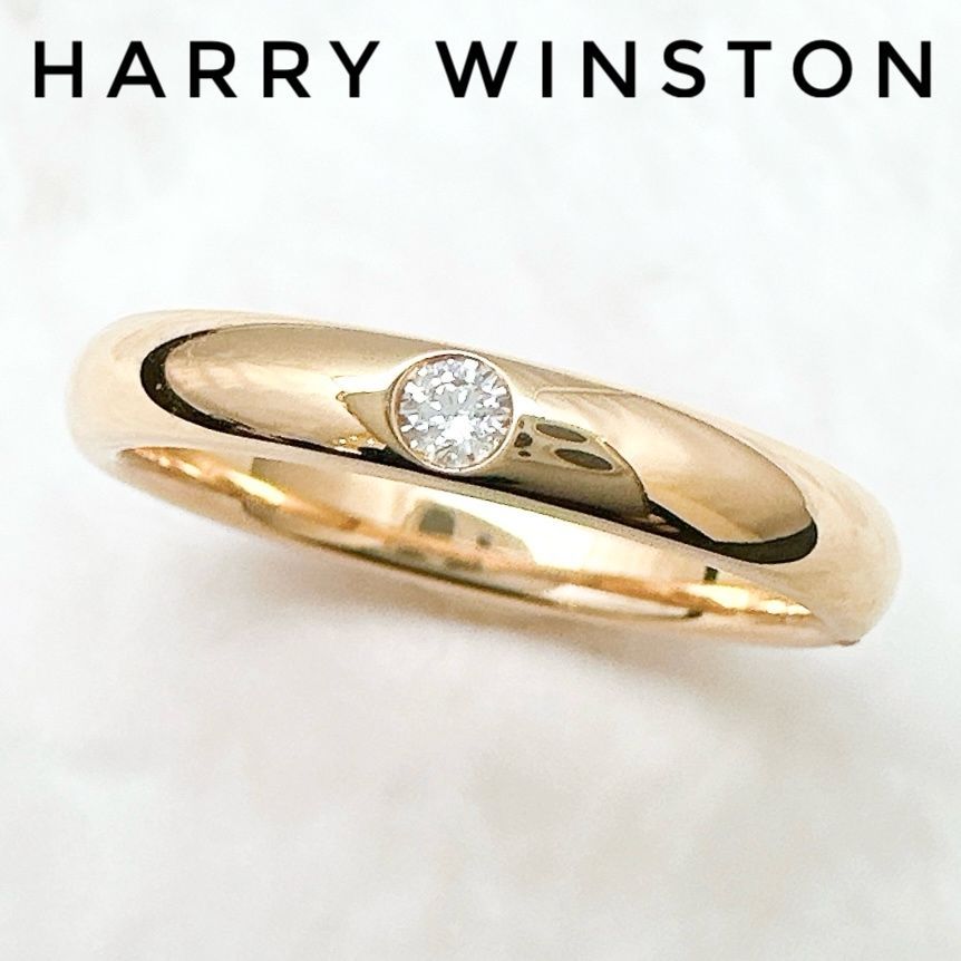 美品?Harry Winston ラウンド カット マリッジ ピンクゴールド リング 